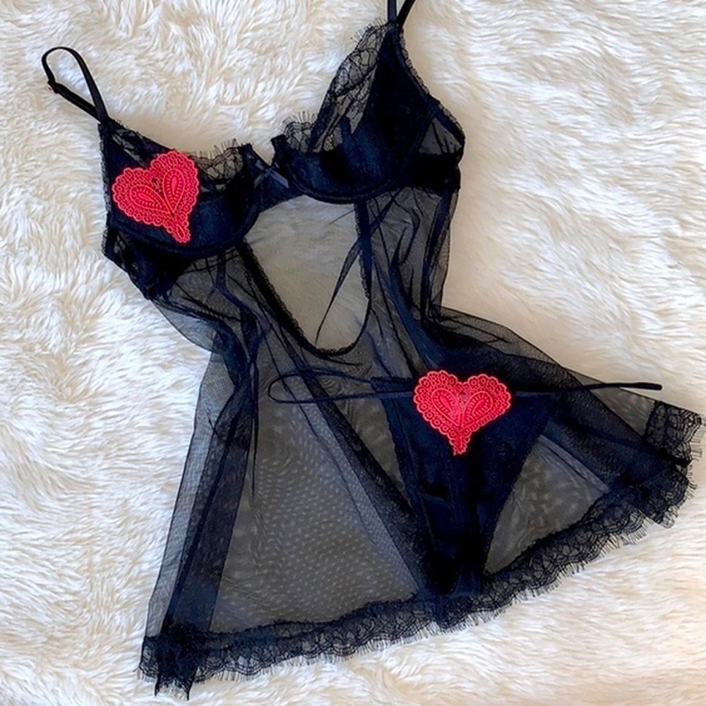 Victoria’s Secret Heart Valentine’s Day Babydoll Only